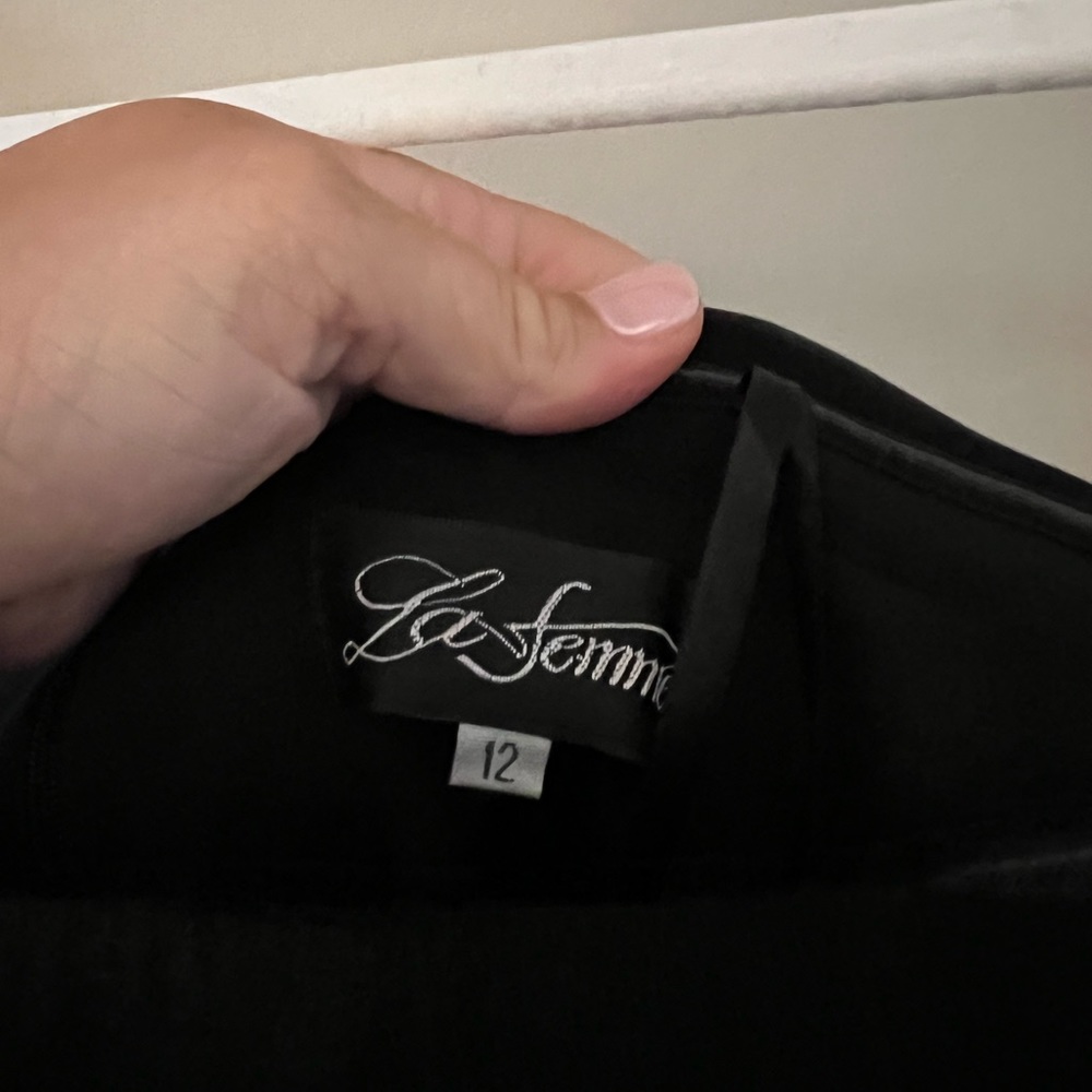 La Femme Off The Shoulder Evening Gown Dress Black - Picture 7 of 11